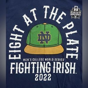 NWOT  Notre Dame Fighting Irish Baseball NCAA 2022 World Series Shirt Large